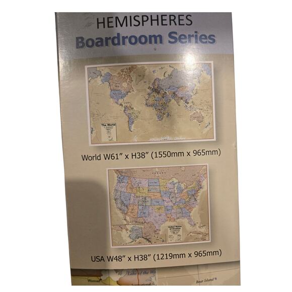 2 Large Maps, World and United States, Laminated, Dry Erase Write On/Off - Picture 3 of 6